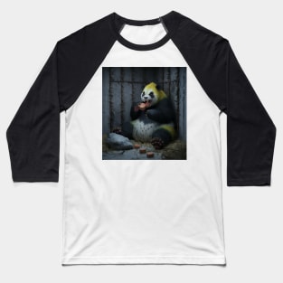 AI generated scary panda eating burgers Baseball T-Shirt